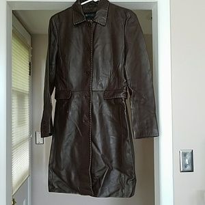 Kenneth Cole Reaction brown leather coat